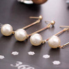 Accessory, long pendant from pearl, earrings, wholesale, Korean style