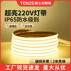 超亮led灯带220v户外防水自粘线形灯家用客厅吊顶工程cob软灯氛围