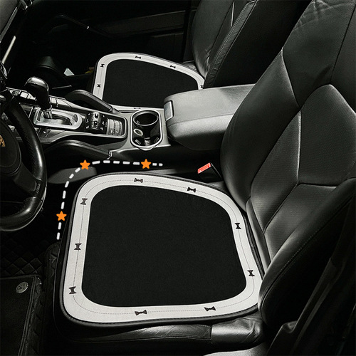 Light luxury bow car seat cushion autumn and winter short plush warm anti-slip car seat cushion comfortable car seat cushion for women