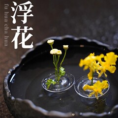 漂浮花插新款简约侘寂风插花器插花鲜花水培器皿花盆花瓶客厅布置