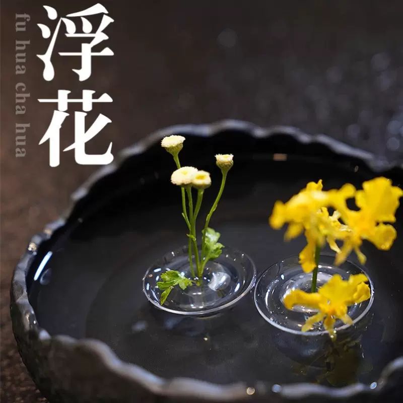 漂浮花插新款简约侘寂风插花器插花鲜花水培器皿花盆花瓶客厅布置