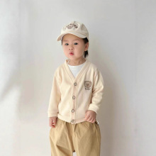 直播供货 2026新款童装毛衣 春季婴童圆领纯色外套女童棉针织开衫