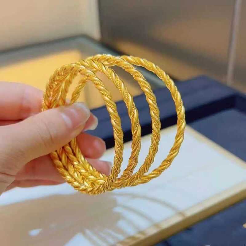 Shagong Twist Bracelet Women's Ancient Twist Ring Closed Bracelet Copper Gold Plated Simulation Gold Bracelet Live