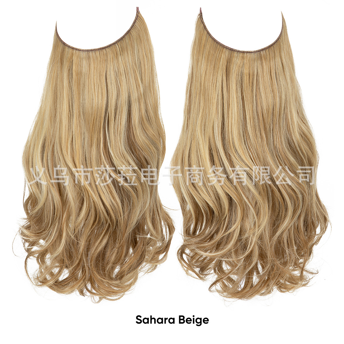 Pelucas europeas y americanas transfronterizas, cabello de una sola pieza, extensión de cabello en forma de U múltiple, hilo de pescar femenino, pelucas, cabello largo y rizado natural invisible