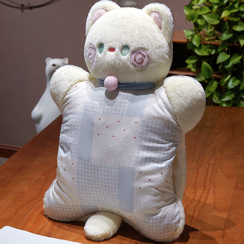 Cojín Almohada Calientamanos de Gato de Poliéster para Sofá y Dormitorio