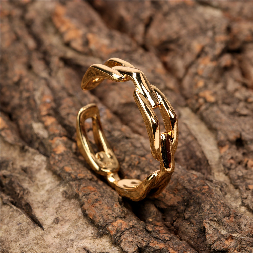 Simple Irregular Cross Chain Ring display picture 10