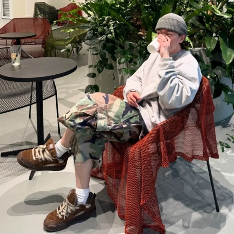 vintage M65 Profile Camouflage Cargo Cropped Pants Men's Retro Baggy Loose Multi-Pocket Cargo Shorts