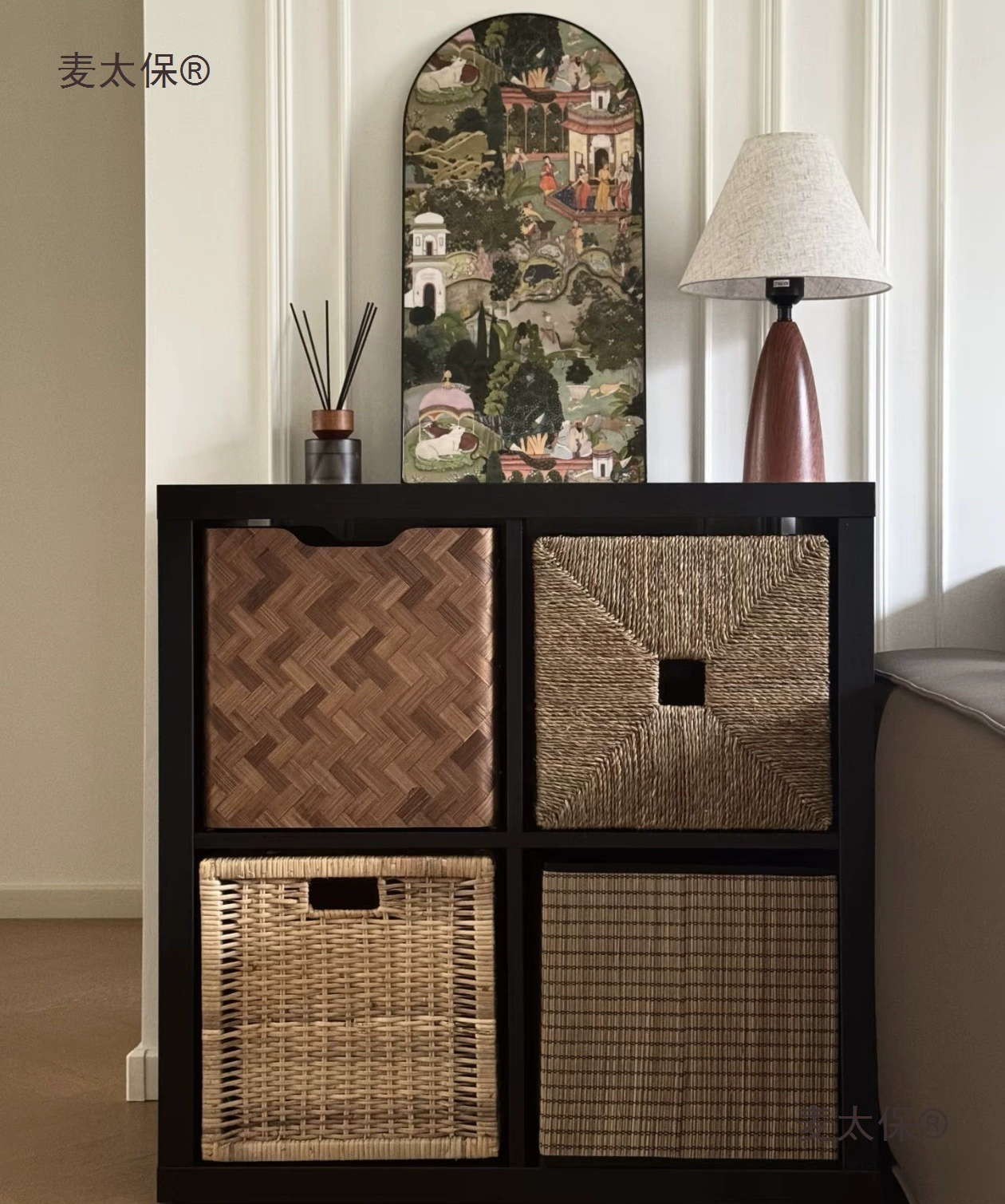 Складная корзина Bonas из искусственного ротанга ручной работы, отделка из ротанга, корзина для хранения, корзина для хранения Kalek Metabo