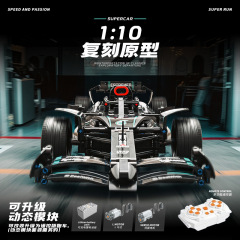 クロスボーダー互換性のある粒子メルセデス F1 フォーミュラギフト男の子レーシングビルディングブロックプレイパズル組み立て大人のおもちゃ