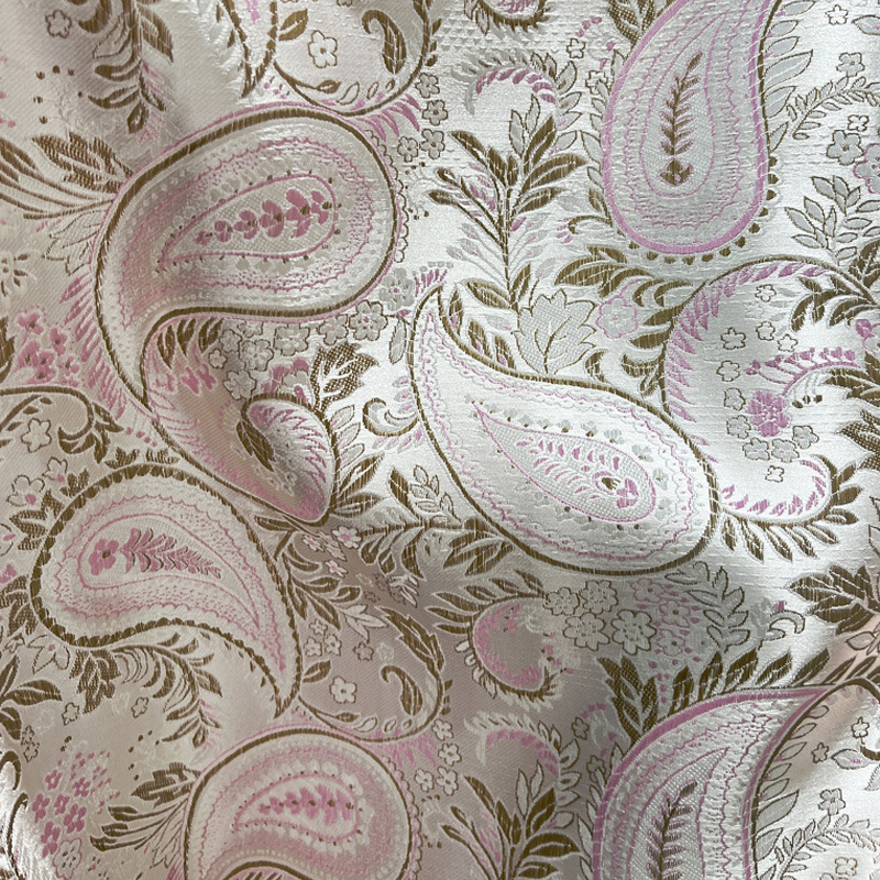 琵琶花新中式中国风织锦缎面料清冷禅意服装布料抱枕沙发坐垫绸缎