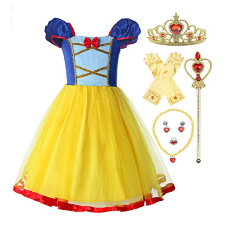 Vestido de Blancanieves Europeo y Americano, Vestido de Manga Corta para Niñas, Vestido para Actuaciones, Dropshipping para Niños Pequeños