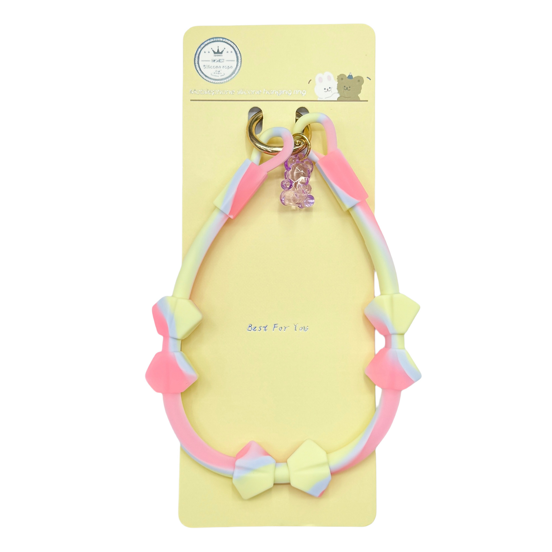 Boutique hecha a mano ins viento de alta calidad teléfono móvil colgante arco pulsera de silicona de moda teléfono móvil colgante / corto colgante