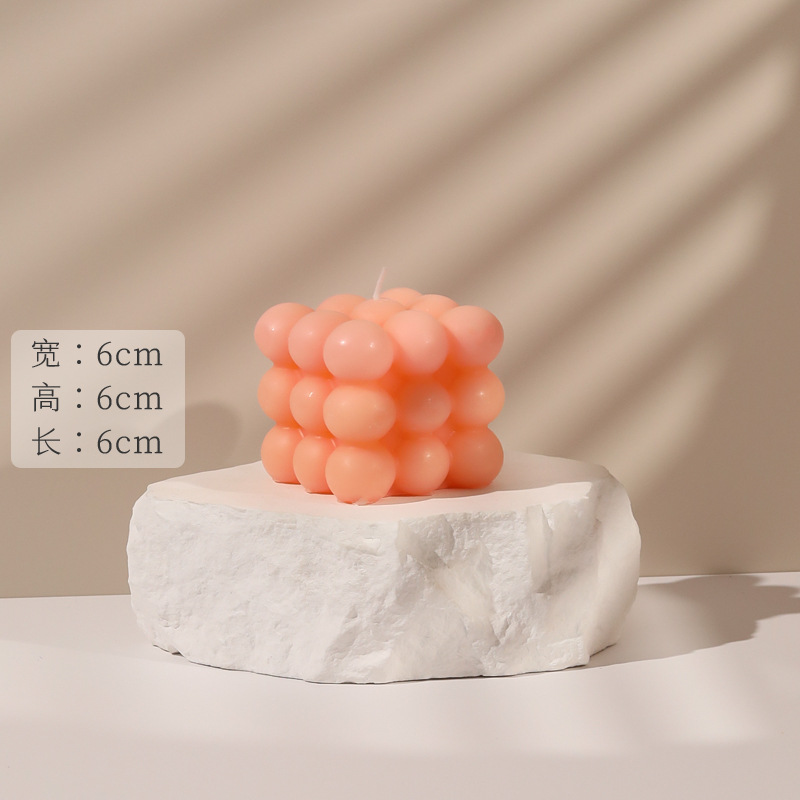 핑크 루빅스 큐브 캔들(백도우롱)