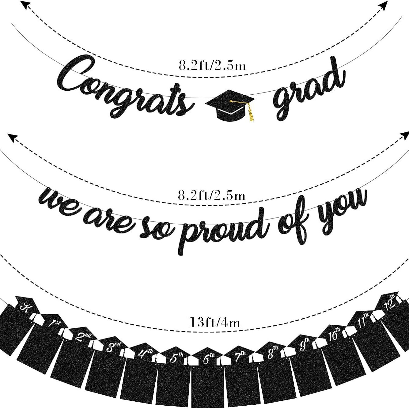 Decoraciones de graduación suministros de fiesta felicitaciones a los graduados estamos orgullosos de TI banner de foto de graduación transfronterizo