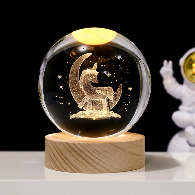 Звездное небо, астронавт, белый кристалл, настольная ночная лампа, 3D
