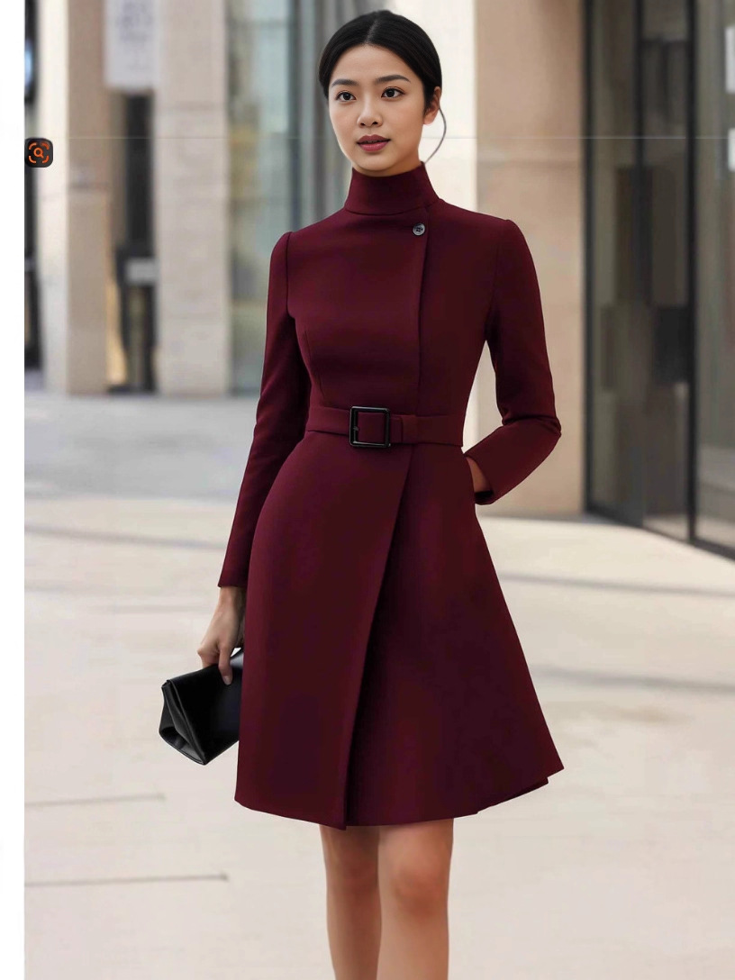 elegant demi-season long-sleeve