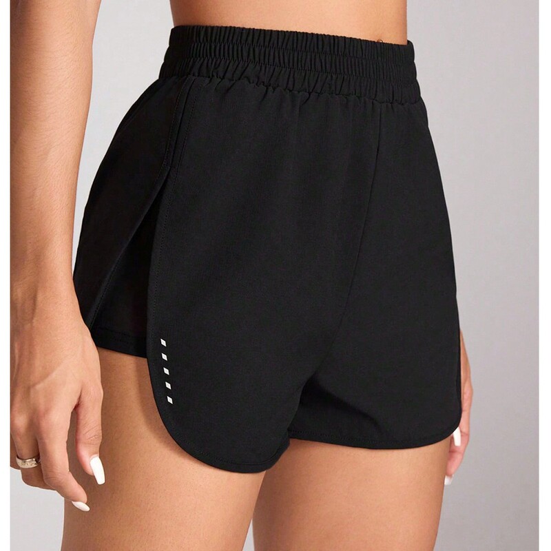 in stock European and American High Waist Yoga Shorts Women's Fitness Fake Two-piece Hip-lifting Running Fitness Pants Yoga Sports Shorts