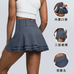 国境を越えた新型の修身ヨガのスカートの女性の通気性の偽の2つの防光スカートのズボンのランニングのフィットネスのスポーツのテニスのスカート
