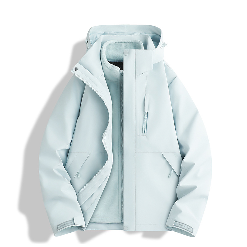 Veste de randonnée imperméable 3 en 1 – Manteau de montagne coupe-vent doublé polaire amovible pour hommes et femmes, équipement d'aventure en plein air toutes saisons_voghion.com