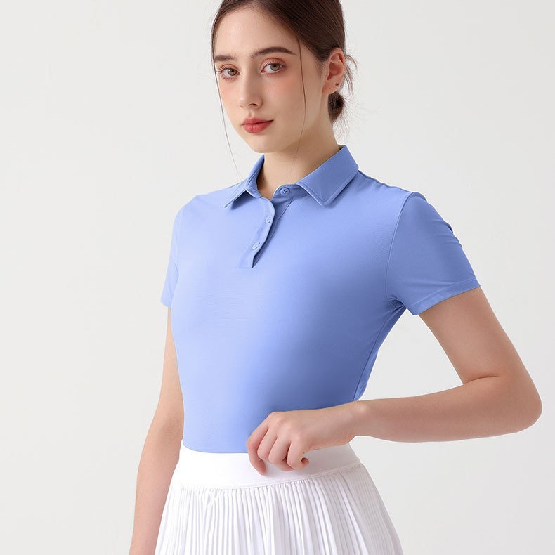 New Yoga Short-Sleeved Women's Sports Fitness Clothing Tennis Clothing Outdoor Running Breathable Badminton Golf Polo Shirt