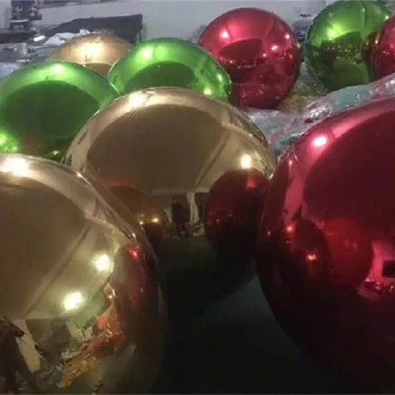 充镜面球充气舞台镜面装饰球镜面料产品模型场地布置银色镜面球