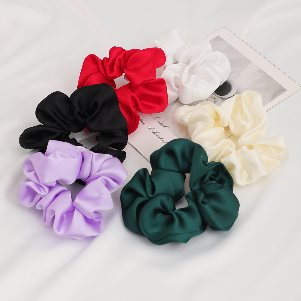 국경을 넘나드는 유럽과 미국의 패셔너블한 멀티 컬러 스트레치 새틴 쉬폰 머리끈, 고탄성 머리끈, 머리끈