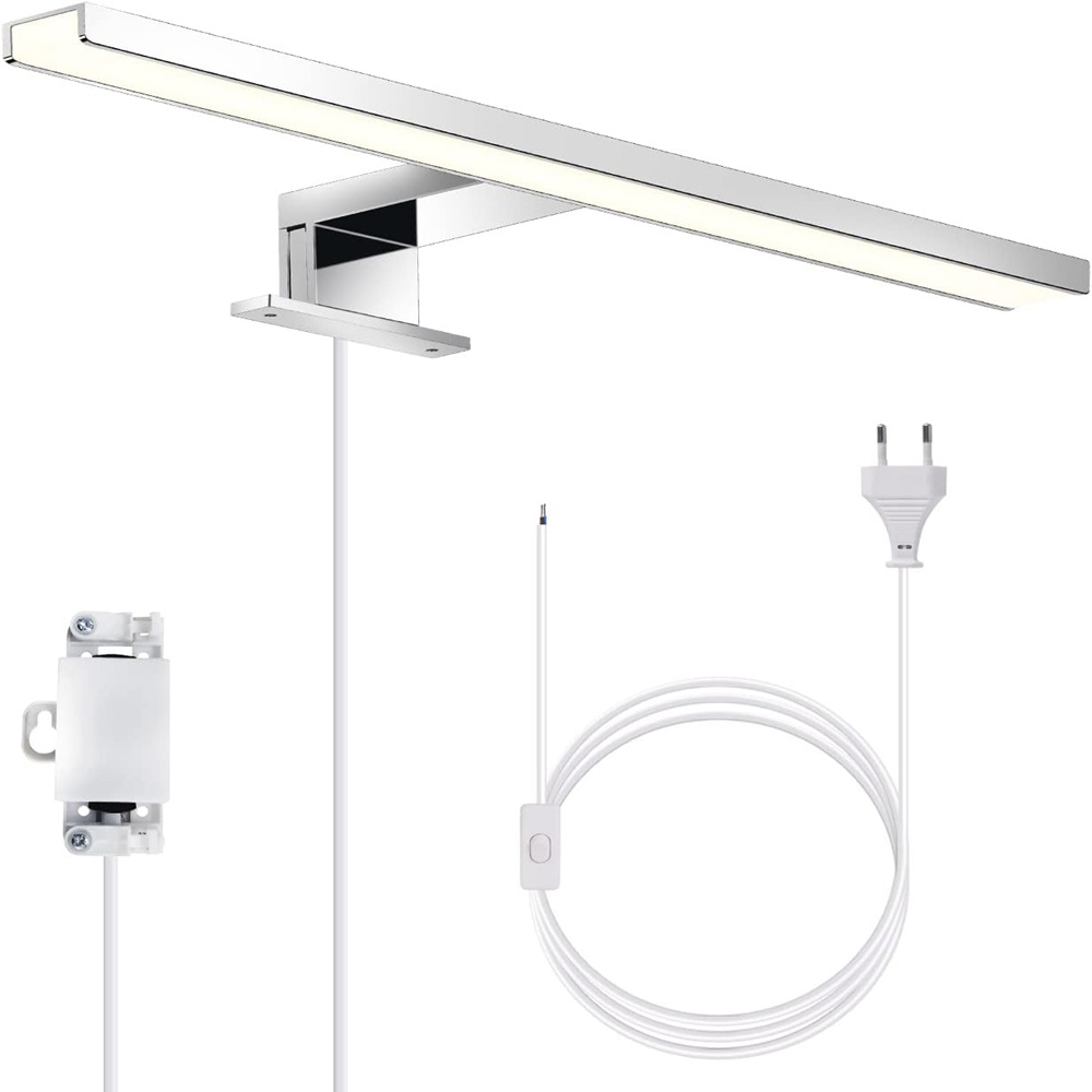 LED espejo luz delantera agujero-libre clip espejo luz abierta-montado gabinete mural cuarto de baño tocador espejo gabinete maquillaje Luz