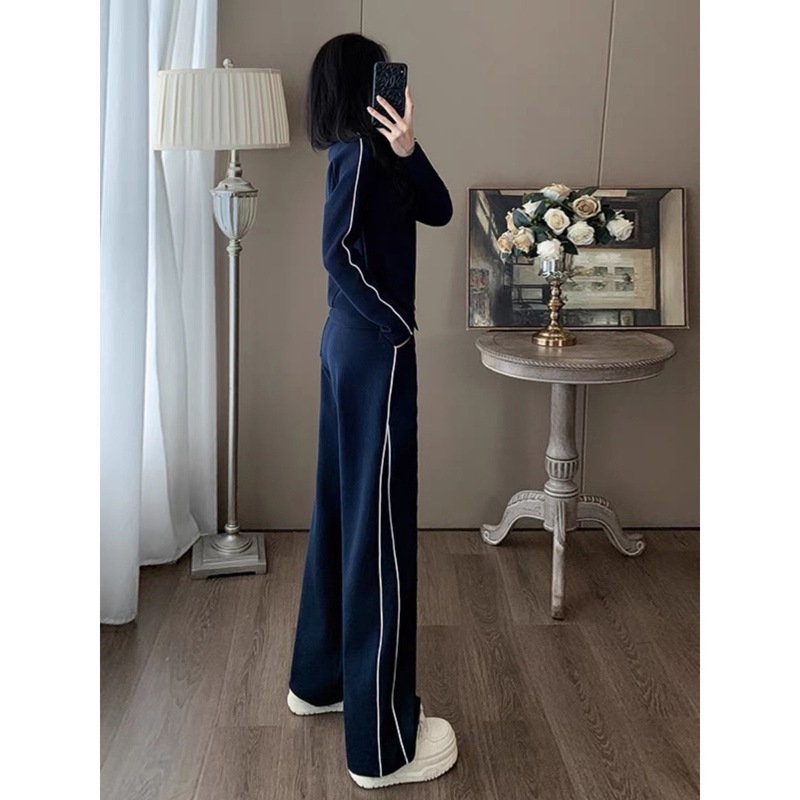 欧货潮牌休闲运动套装女2025秋洋气减龄显瘦开衫上衣阔腿裤两件套|undefined