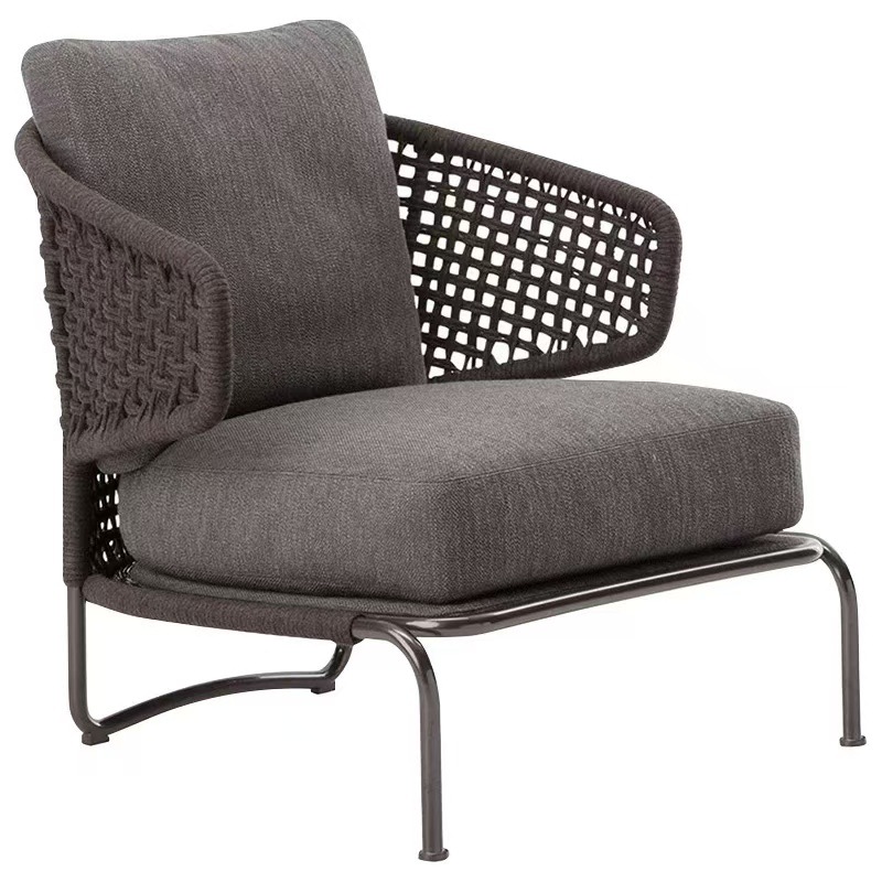 sofá de caña al aire libre patio villa silla de caña impermeable de tres piezas conjunto de casa modelo balcón combinación de sofá de ocio