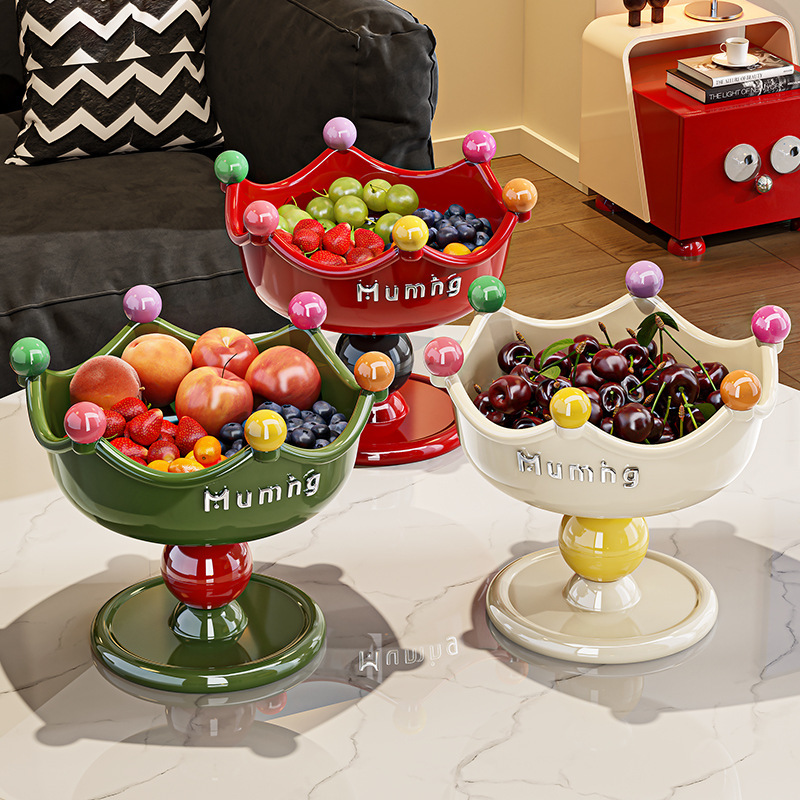 Carefully Selected Christmas Fruit Plate with Cartoon Cute Snacks, High-Value Household Fruit Display Tray, Cross-Border Water-Draining Plastic Storage Tray
