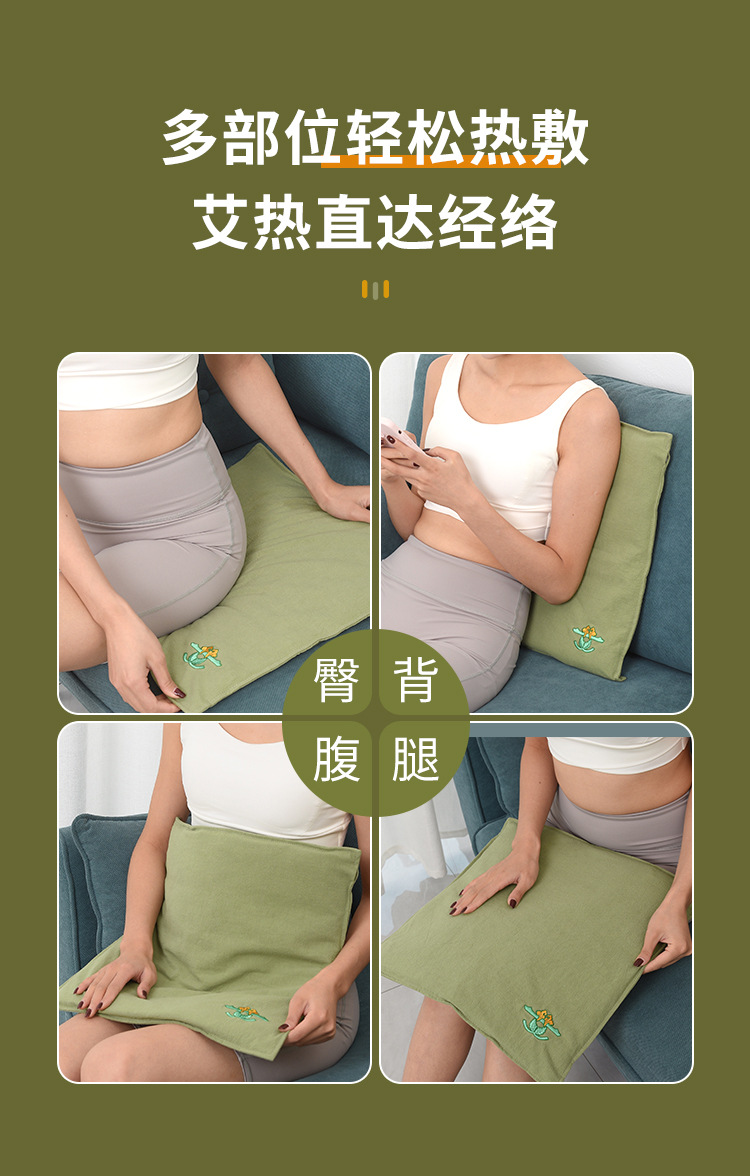 Electric Mugwort Seat Cushion Ai Rong Heated Herbal Pad 43x43cm 9-Level Temperature Control for Office and Home Warm Compress key features