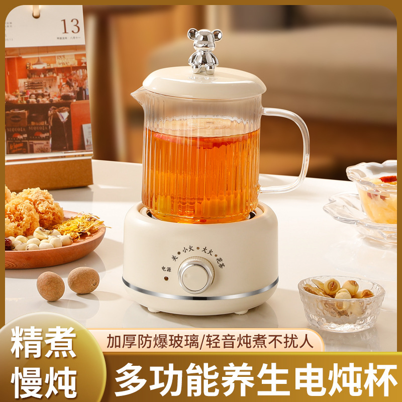 多功能家用养生壶办公室花茶壶炖煮一体煮茶壶养生杯热牛奶电炖杯|undefined