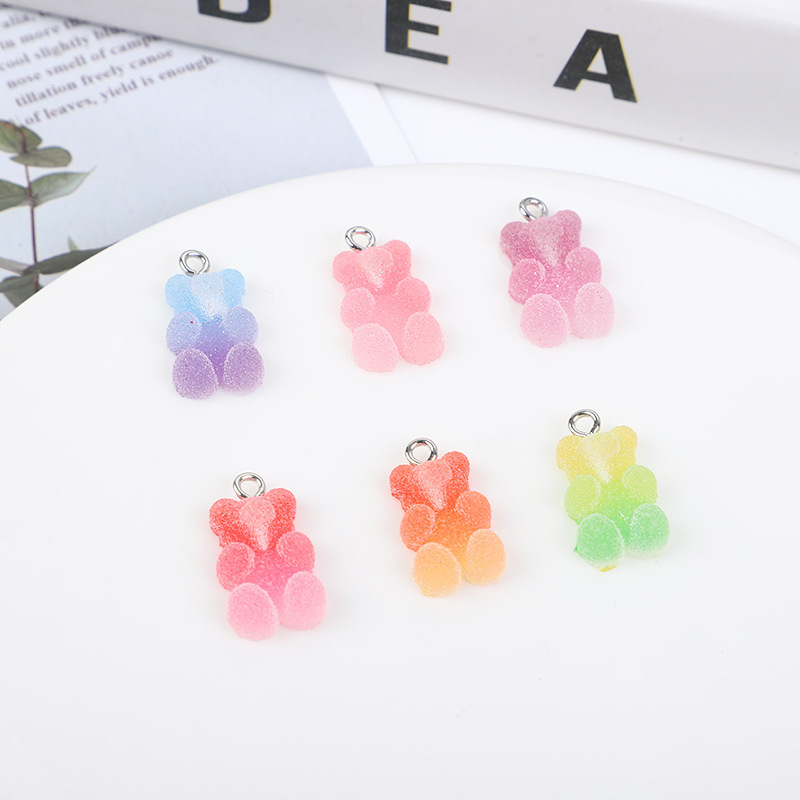 Color resin simulation gummy bear pendant DIY earrings necklace bracelet pendant Accessories Wholesale Color resin simulation gummy bear pendant DIY earrings necklace bracelet pendant Accessories Wholesale
