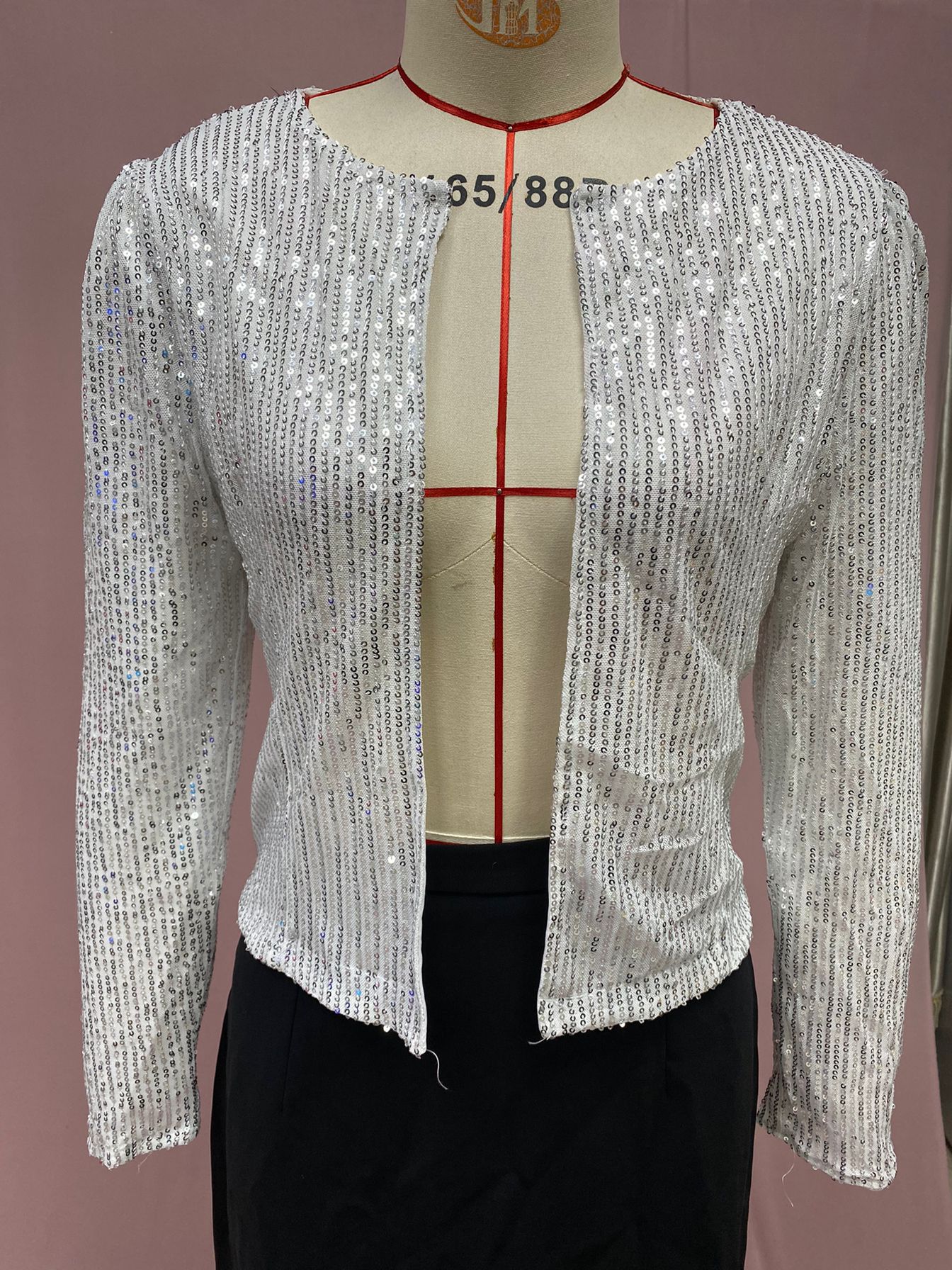 280g Weight Casual Jacket Outerwear Type Long Sleeve Sleeve Length Polyester Fabric Type Regular Top Length Coat Tops Type Holiday, Party Occasion Round Neck Neckline Slim Fit Type Solid Color Pattern Spring, Autumn Season Women's Gender Sequins Design Streetwear Style Women's Streetwear Solid Color Sequins Coat Casual Jacket 29