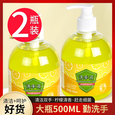 【2瓶装】柠檬洗手液500g瓶装清香型清洁家用洗手液学生儿童|ru