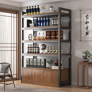 New Chinese Wine Cabinet Wall Living Room Alcohol and Tobacco Display Cabinet Wine Rack 2024 New Vintage Lockers Display Cabinet