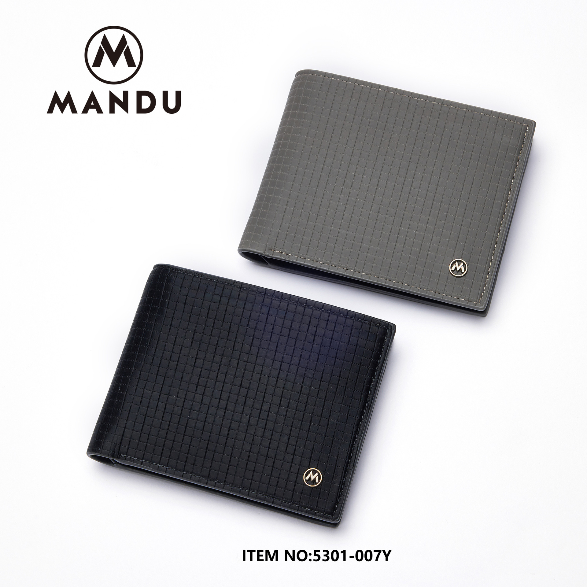 MANDU Wallet, New Business Multi-function RFID Anti-theft Wallet PU Short Silky Small Grid Men's Wallet_voghion.com
