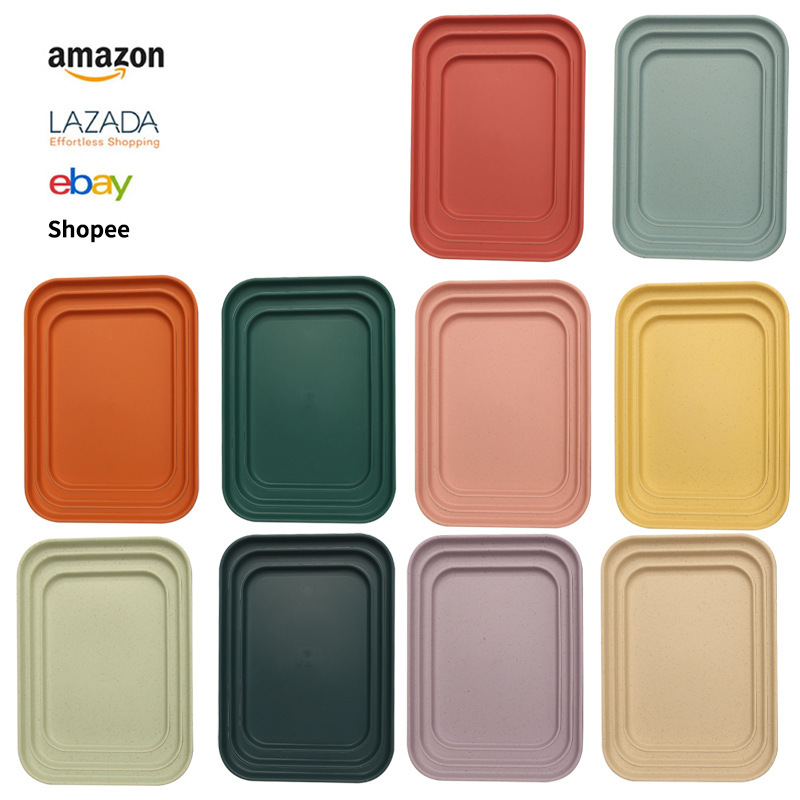 Nordic Tray Tea Tray Plastic Fruit Tray Rectangular Living Room Tea Cup Plastic Dinner Tray Commercial Dessert Small Tray