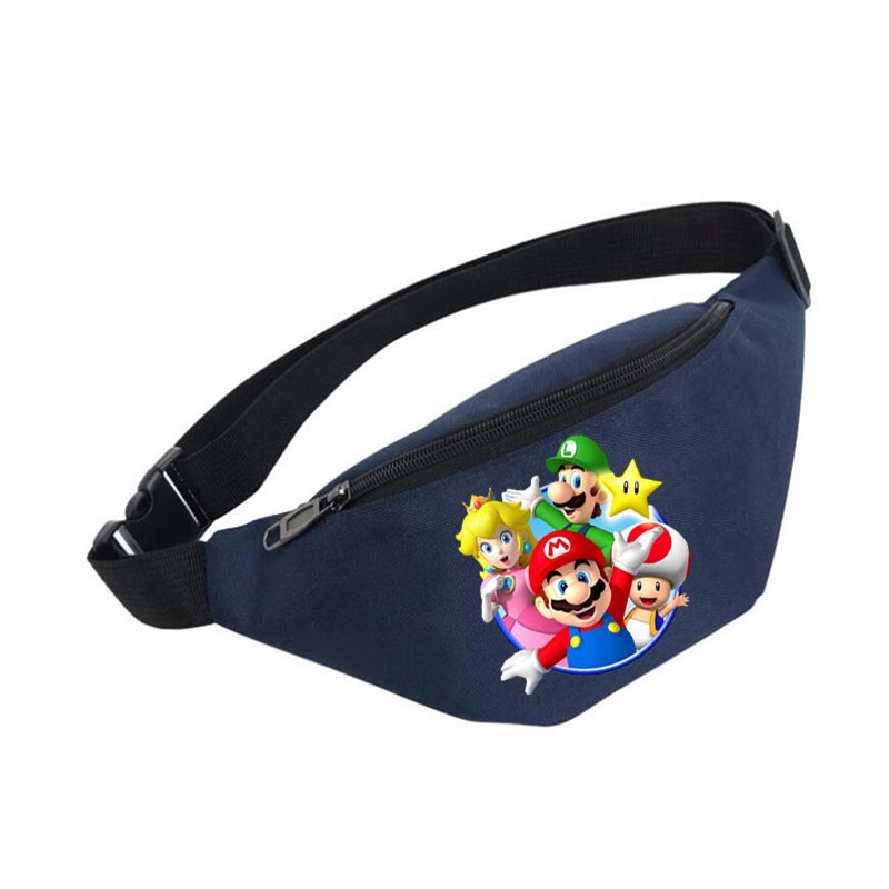 Juego Mario Super Mary bolso de la cintura de los hombres y las mujeres deportes Satchel bolso del teléfono móvil multifuncional bolso de la cintura de dibujos animados monedero