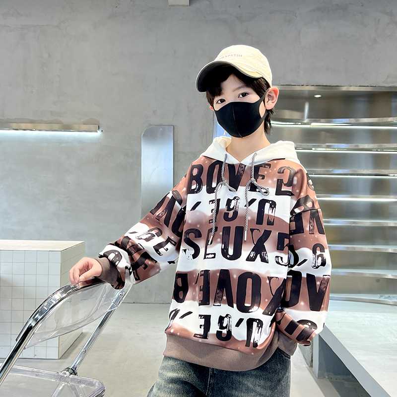 Barn hoodie för pojkar höst och vår med mjukt foder_voghion.com