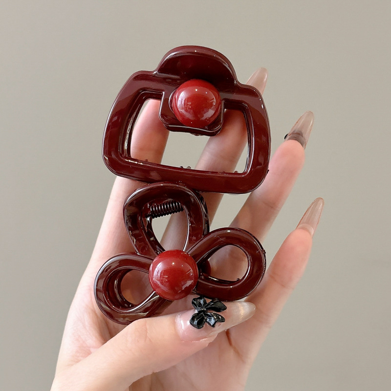 2024 nuevo anchor clip de pelo rojo clip de agarre de cabeza de mujer pequeño clip de tiburón clip de pelo toque