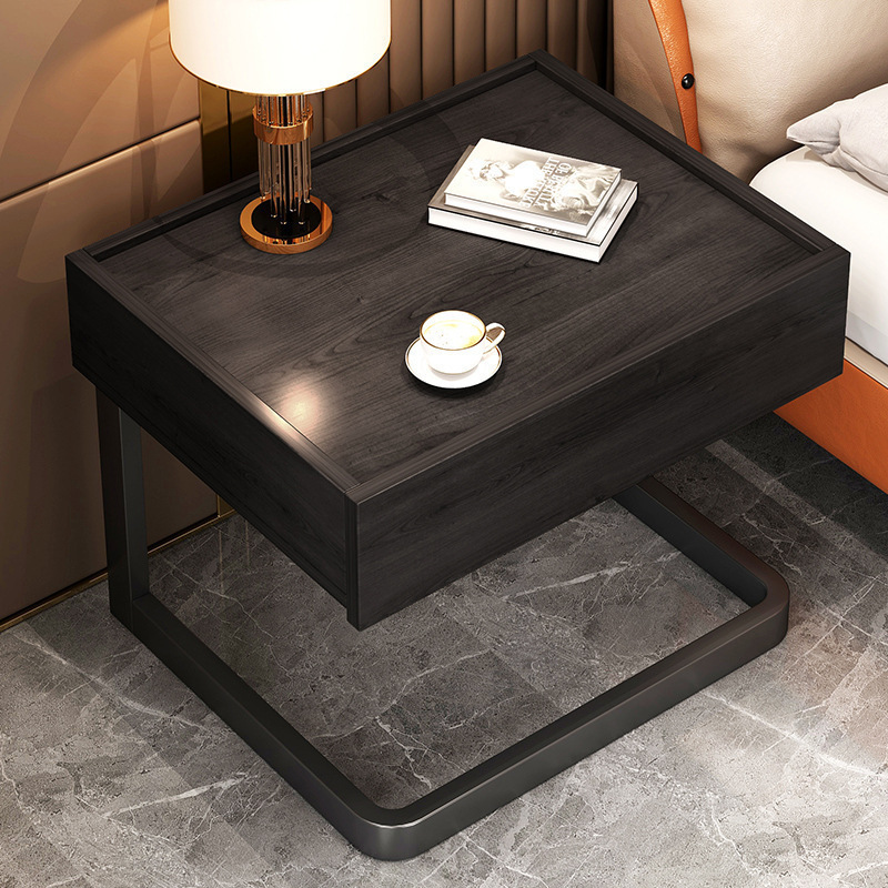 Mesa de cabecera simple y lujosa moderna, estilo de casa dormitorio simple italiano cajón de cabecera estante de cabecera image 4