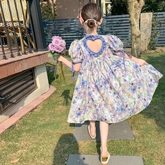 Little Girls' Summer Dress 2024 New Children's Summer Outfit Spring Skirts Short Sleeve Outerwear Princess Dress Thin Style Trendy