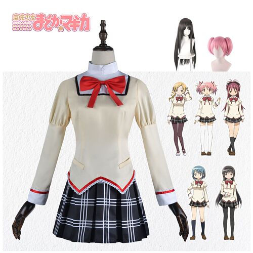 Magical Girl cos Madoka Shikame Maroka Akatsuki Homura Academy cosplay Municipal Mitakihara Middle School Uniform