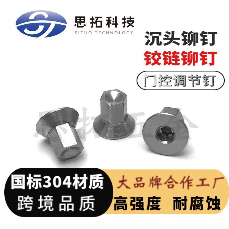 沉头铆钉内六角螺丝铰链304不锈钢偏心门控五金非标加工非标定制