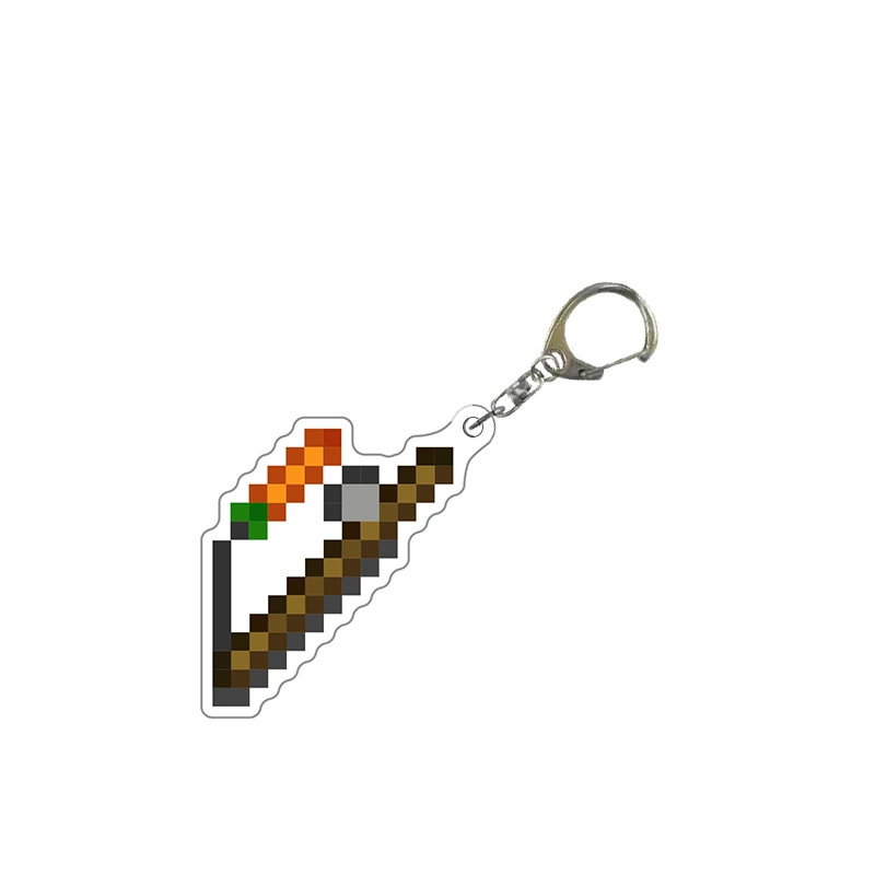 Акриловый брелок в стиле Minecraft 2D, 4×4 см, настраиваемый подвес (золотое яблоко, тотем)