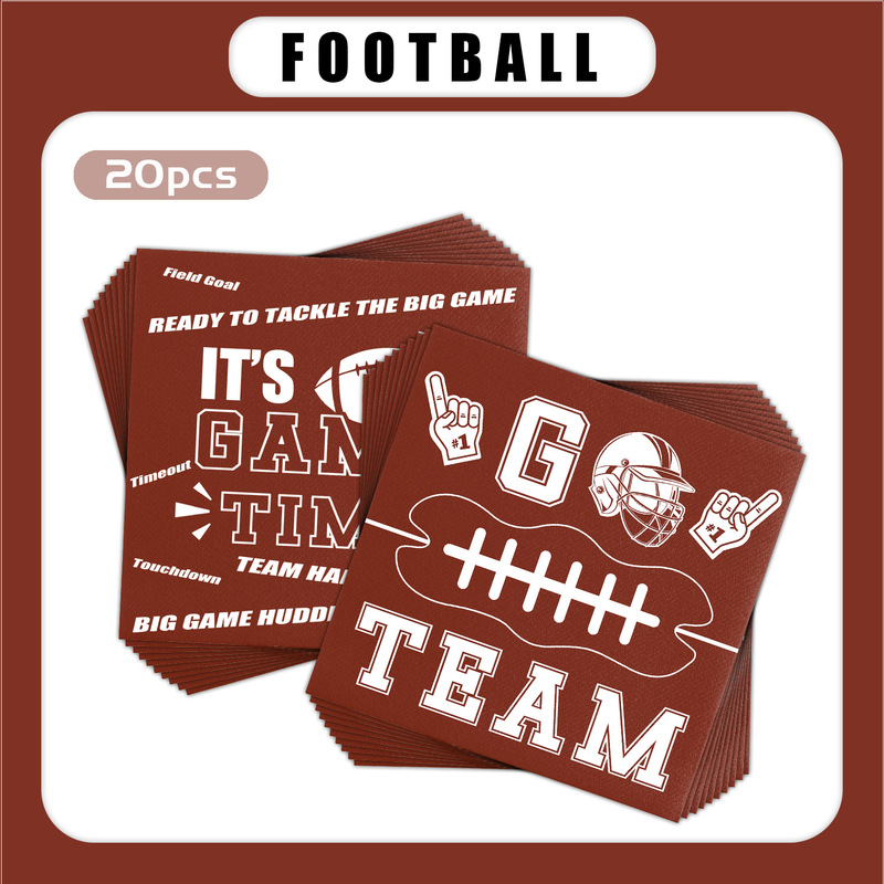 [Ready Stock] Cross-Border Brown Rugby Game Sports Kidsren's Holiday Party Decoration Tissue