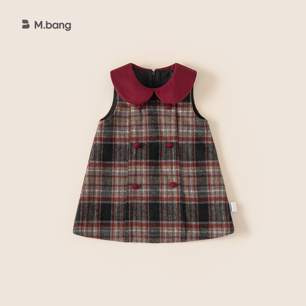 [New Year's Dress Collection] Girls' Red Autumn and Winter New Year's Dress Princess Dress Sweater Vest Dress