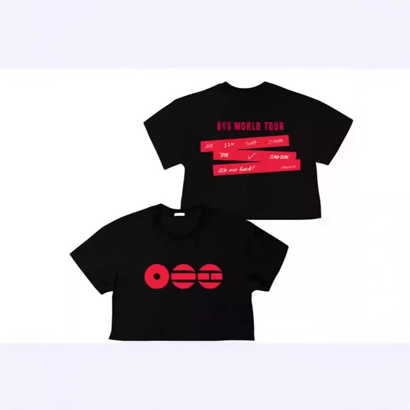 2026 New Bts Concert Merchandise Fan-Made Clothing Same Style Short-Sleeve T-Shirt Base Shirt 2026 New Bts Concert Merchandise Fan-Made Clothing Same Style Short-Sleeve T-Shirt Base Shirt