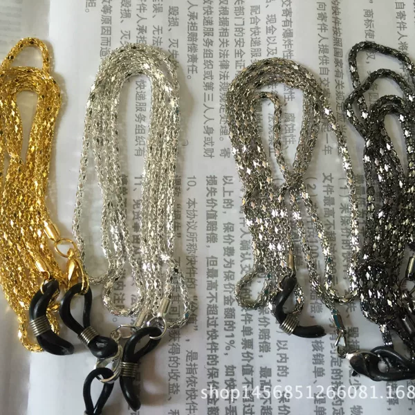 Wholesale metal glasses chain hollow chain four color optional elderly children glasses rope